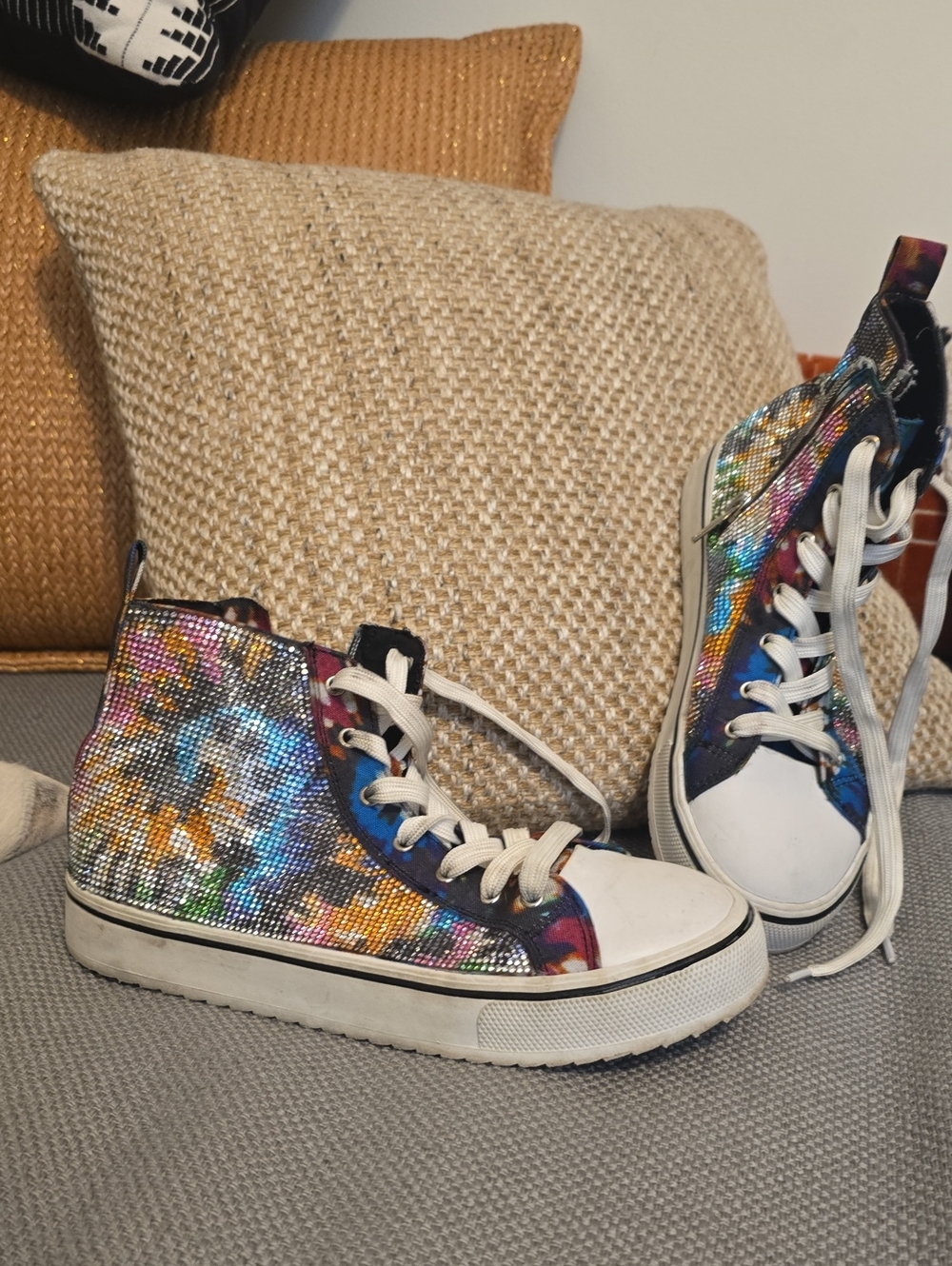 Steve Madden Multicolor Sequin High-Top Sneakers